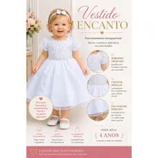 vestido branco infantil batizado festa daminha aniversario cinto perola