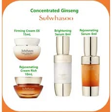 [Sulwhasoo] Série GINSENG Concentrado (Creme Rico 10ml , Refirmante 15ml , Soro Iluminador 8ml Rejuvenescedor 8ml) / CONCENTRATED GINSENG Series