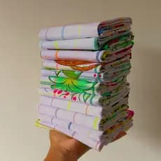 12 Panos De Prato Estampados 75 X 45 Grande Varias Cores