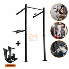 Rack Suporte de Agachamento Supino Barra Fixa Multifuncional com Paralelas para Academia Crossfit