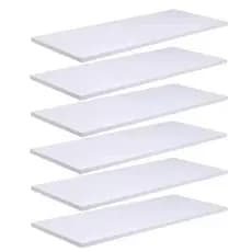 Kit 06 Prateleiras MDF 50x15cm Quarto Sala Cozinha Banheiro Escritório Decoração Livros Expositor