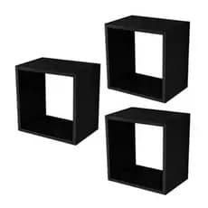 Kit 03 Nichos MDF 25x25 Decorativo Sala Quarto Escritório Cozinha Parede Casa Nova