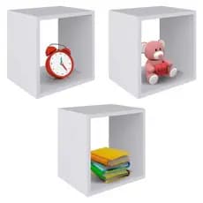 Kit 03 Nichos MDF 25x25 Decorativo Sala Quarto Escritório Cozinha Parede Casa Nova