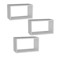 Kit 03 Nichos 50x25cm MDF Sala Cozinha Decorativo Banheiro Quarto Expositor Salão Escritório Suporte