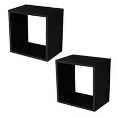 Kit 02 Nichos Quadrados MDF 20x20cm  Sala Quarto Bebê Decoração Escritório Parede Salão Expositor