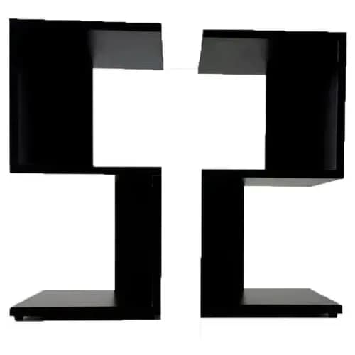 Kit Mesa de Cabeceira S e Z Preto MDF Quarto Escritório Sala Casa Decoração Criado Mudo Nicho