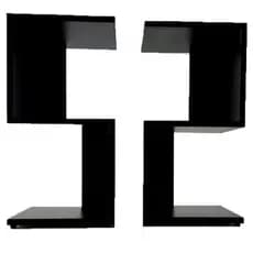 Kit Mesa de Cabeceira S e Z Preto MDF Quarto Escritório Sala Casa Decoração Criado Mudo Nicho