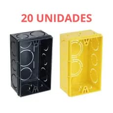20 Caixa Caixinhas De Luz Amarela E Preta Para Tomada Interruptor 4x2 Reforçada - Promoção