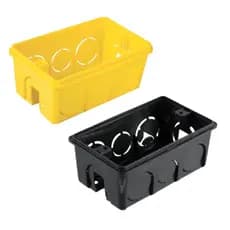 10 Caixa Caixinhas De Luz Amarela E Preta Para Tomada Interruptor 4x2 Reforçada - Promoção