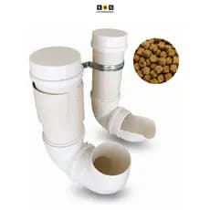 Kit Comedouro e Bebedouro Fixo Parede Reforcado para Caes e Gatos Rua PVC + Kit de Instalacao