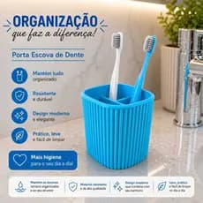 Porta Escova de Dente Organizador | Suporte Escova e Pasta | Porta Escova Banheiro