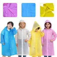 Capa De Chuva Infantil Com Capuz Impermeável Colorida Pvc Proteção Total EVA Criança