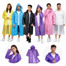 Capa De Chuva Adulto Pvc Feminina Masculina Unissex Colorida Durável Impermeável Capuz Reutilizável