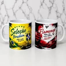 Caneca Paixão Verde, Amarela e Rubro-Negra caneca personalizada, caneca flamengo, caneca seleção