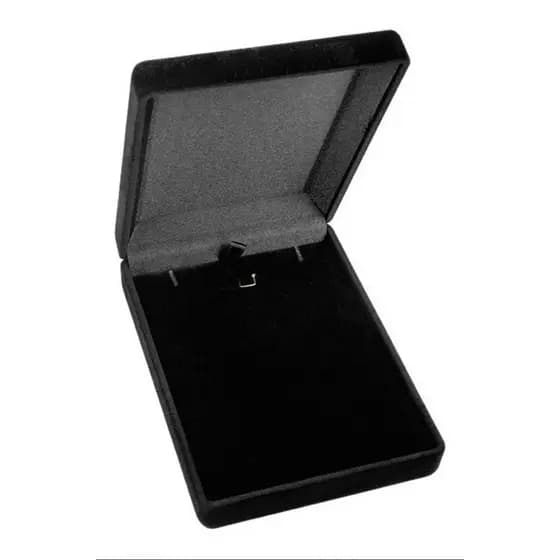 1 unidade Estojo caixinha colar M veludo corrente medalha boton