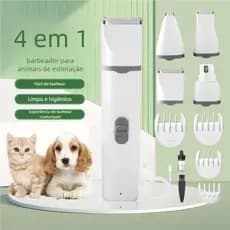 4 Em 1 Maquina Tosa Pet Gato Aparadora Baixo Ruido Recarregavel Kit QUEIMA ESTOQUE