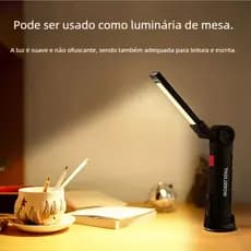 Lanterna Portátil De Trabalho  Base Magnética Recarregável, Rotativa 360° com Gancho SUPER PORMOÇAO