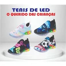 Tenis de Led masculino Feminino Calce Facil Infantil Juvenil