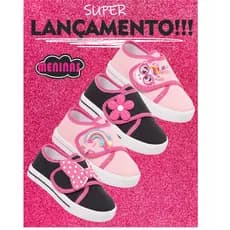 Tenis infantil menina moda blogueirinha velcro confort estilo passeio escolar