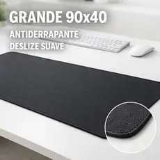 Mouse Pad Gamer Grande Antiderrapante Speed Deskpad Preto 90x40 Costurado