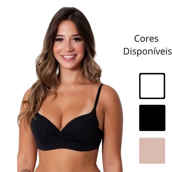 Kit Com 3 Sutiã Drapeado Estruturado Com bojo feminino