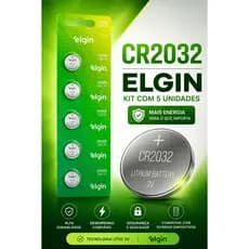 CR2032 ELGIN 3V Moeda Alta durabilidade Kit 5 Unidades - ENVIO IMEDIATO!