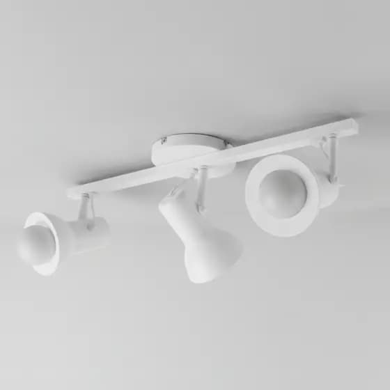 Luminaria de Teto Spot Trilho de 3 Lampada Sobrepor Direcionável E-27 Branco