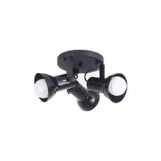 Luminaria de Teto Spot de Sobrepor Triplo 3 Lampadas para Iluminação Preto