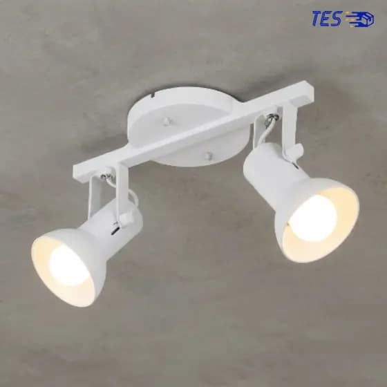 Luminaria de Teto Trilho 2 Lâmpadas Direcionável E-27 Branco
