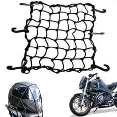 Rede Élastica Moto Carga Resistente Bagagem 45x45 Elástico Grande Capacete Preto Aranha 6 Ganchos