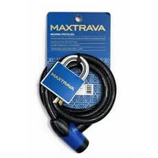 Trava Tranca Cabo Cadeado Espiral 12MM X1,5 Metros Bike Bicicleta Chave Maxtrava Moto Estepe Aço