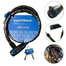 Cadeado Articulado Moto Bike Motocicleta Reforçado Tranca 18 mm x 1,2 m Aço Corrente Grosso Chave