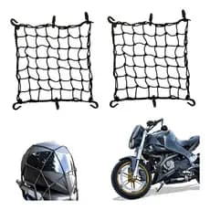 Combo 2 Elásticos Rede 60 X 60 Bagageiro Moto Capacete Tela