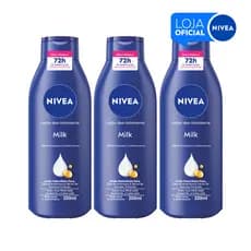 NIVEA Loção Hidratante Milk Pele Seca a Extrasseca 200ml - 3 Unidades
