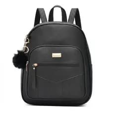 Mochila Feminina Grande Escolar Faculdade Trabalho Couro Sintético
