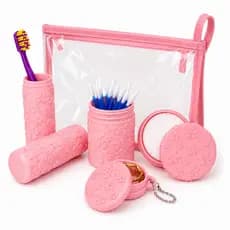 Kit Organizador Penteadeira 4 Peças Necessaire Porta Algodão Cotonete e Porta Joias