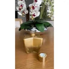 Frasco Difusor de Aromas 250 ml X Gold – Vidro Dourado Perolado c/ Tampa Luxo para Varetas