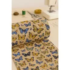 2,20M de Tecido Gorgurinho Estampado de Borboleta Várias Utilidades Bolsas ,Toalha de Mesa ,Cortinas, Painel Decoração
