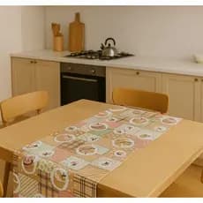 2 Caminho Trilho Mesa Posta Tecido Oxford para Decoração Estampada/ Liso