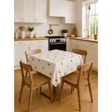 Toalha de Mesa Percal 180 Fios /Piquet  Quadrada /Canto de Mesa  Estampa Cereja /Borboleta  Cozinha/Copa