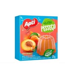 kit com 3 caixas de pó para gelatina sabor pêssego apti.