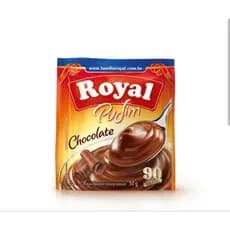kit 4 pacotes mistura para pudim chocolate da Royal.1 pacote faz 5 porções.