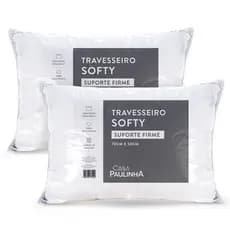 Kit 2 Travesseiro Suporte Médio e Firme 70x50cm Fibra Importada Antialergico Toque Macio