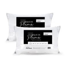 Kit 2 Travesseiros para Cama King 90X50 Toque de Pluma - Percal 180 Fios 100% Algodão