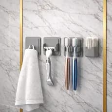 Kit 4 Suporte Com Alto Adesivos Para Parede Banheiro Cozinha Lavanderia escova toalha multiuso