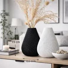Vasos Decorativos Luxo Branco Off White em Espiral Jarro Decoração sala