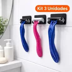 kit 3  Suporte de Parelho De Barbear Lamina Gillette Gilete Prestobarba Parede Banheiro Organizador