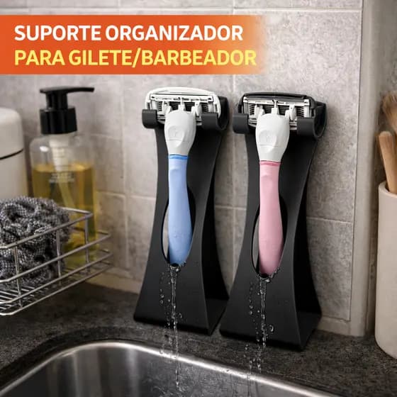 kit 2 Suporte De Lâmina De Barbear Dele Dela Conjunto Feminino Masculino Parede Banheiro Organizador