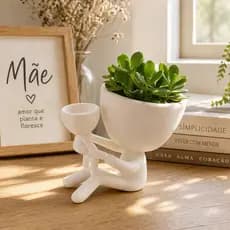 Vaso Decorativo Criativo Mãe e Filho | Presente Dia das Mães 💖