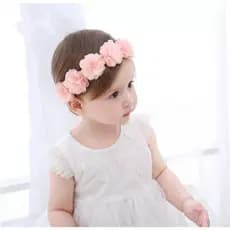Tiara Faixa renda Lacinho Cabelo Flor Menina Bebê Batizado festa mesversario